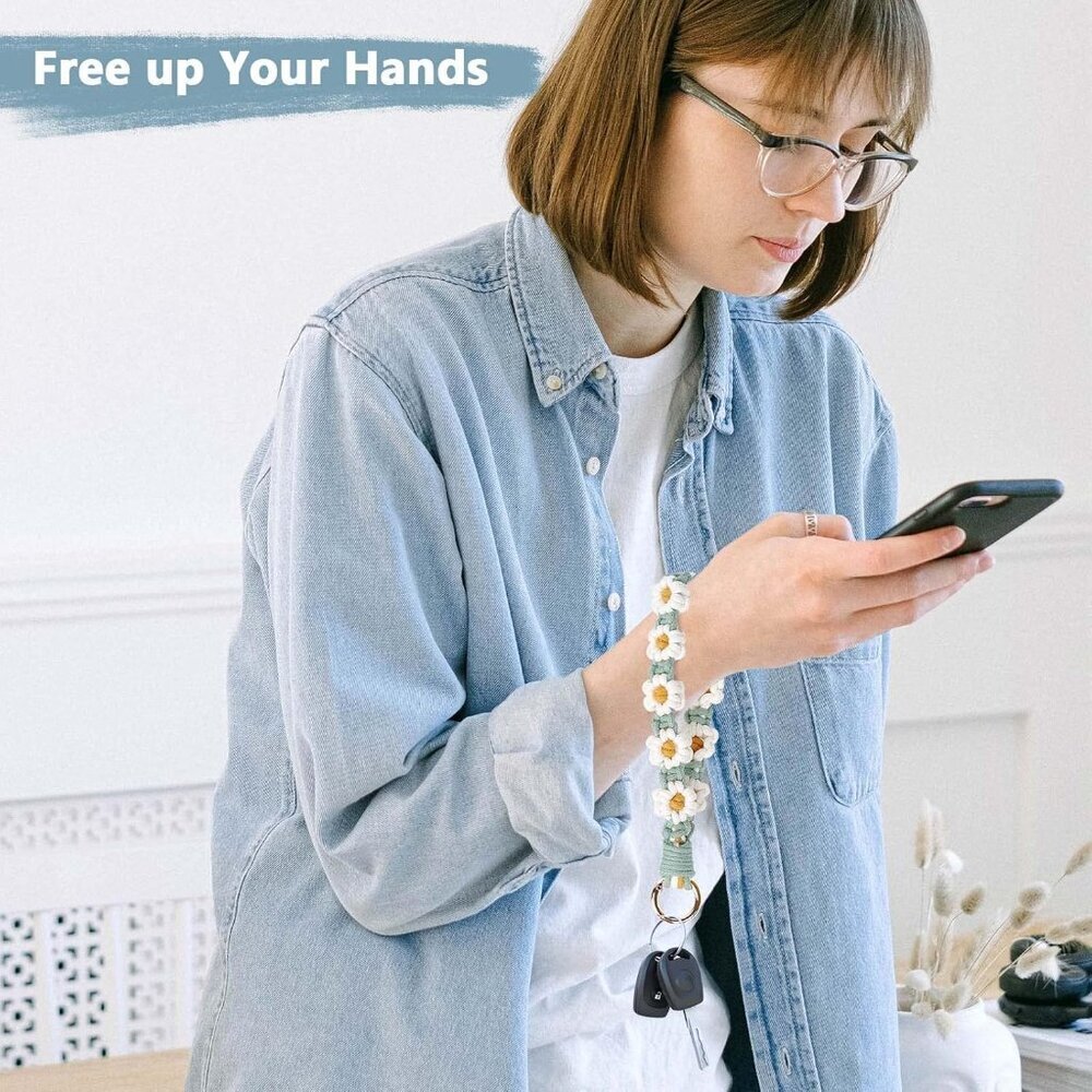 Boho Macrame Keychain Wristlet Keychain Weave Exq… - image 6